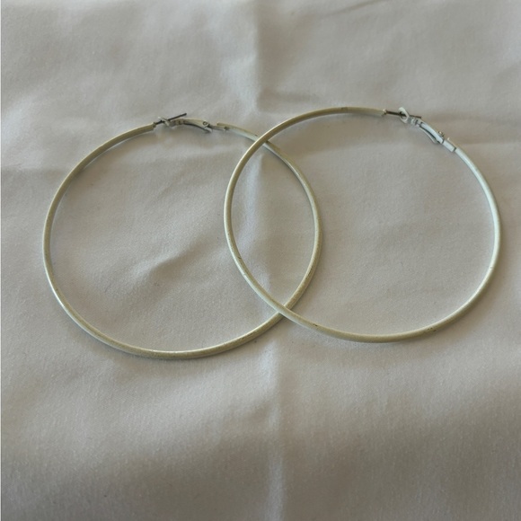 Jewelry - Women’s Large White Hoop Earrings